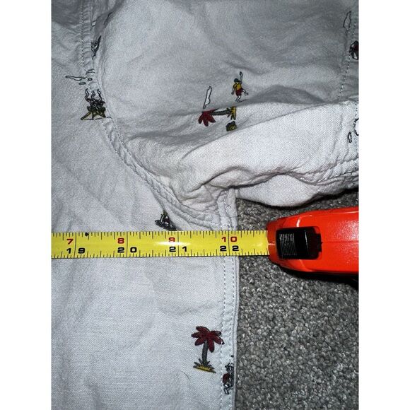 Vans Men L  Blue  Button Front Short  Sleeve Shirt Outdoor Beach Print Surfer #B - Picture 6 of 7